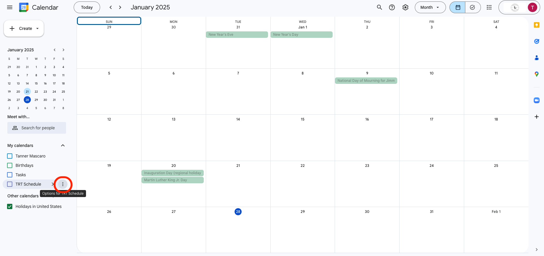 How do I add our Google calendar to the app?