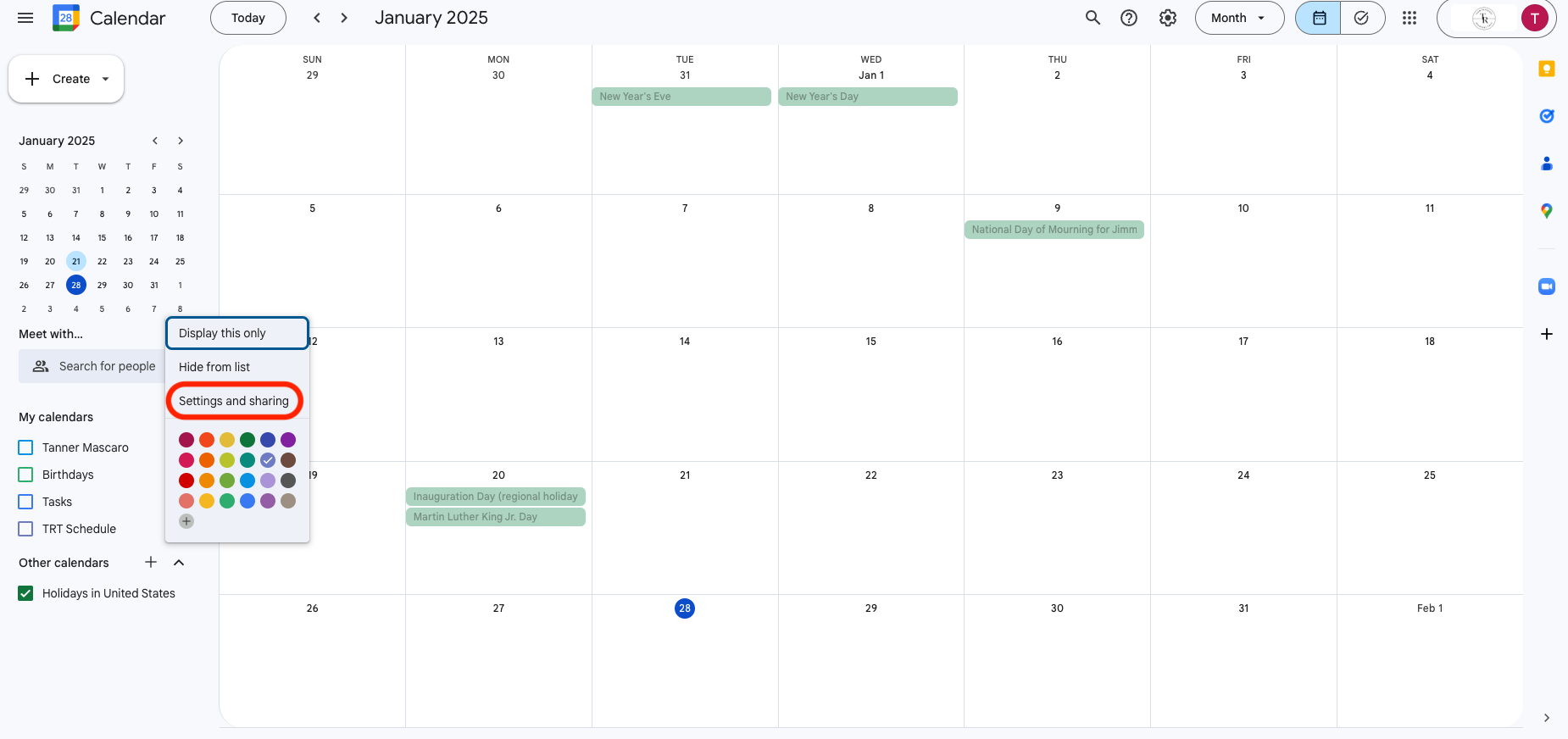 How do I add our Google calendar to the app?